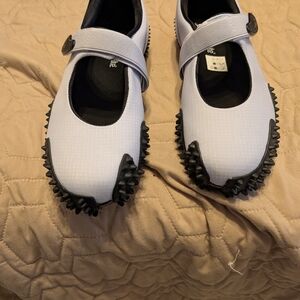 Black and White Mary Jane Shoes with Spikes
